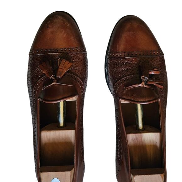 Bostonian Florentine Woven Leather Tassel Loafers Made in Italy Brown Size 9.5M main image 8
